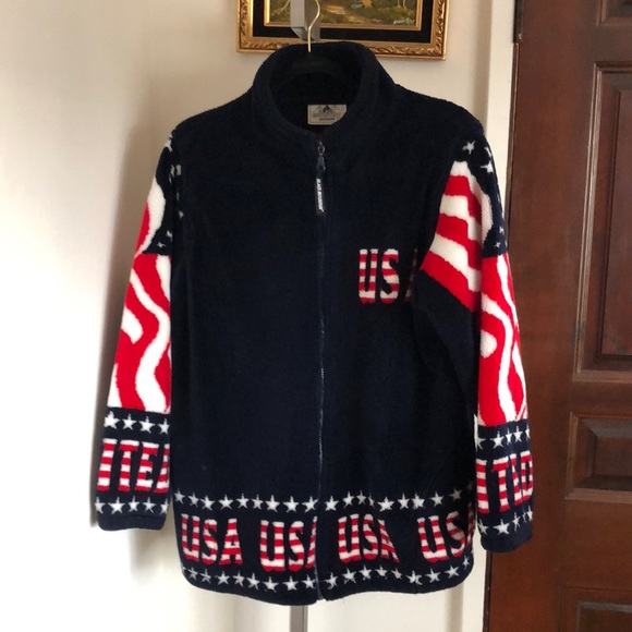 Vintage Patriotic zip up sweater - Picture 1 of 6